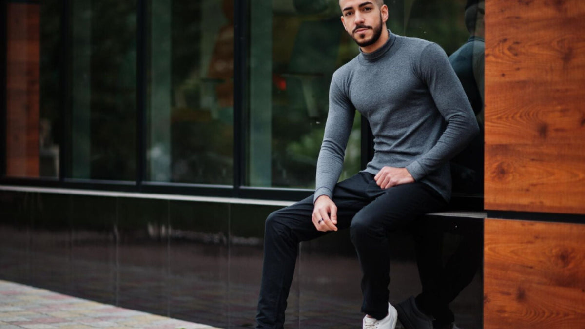 Suéter de cuello alto para hombre