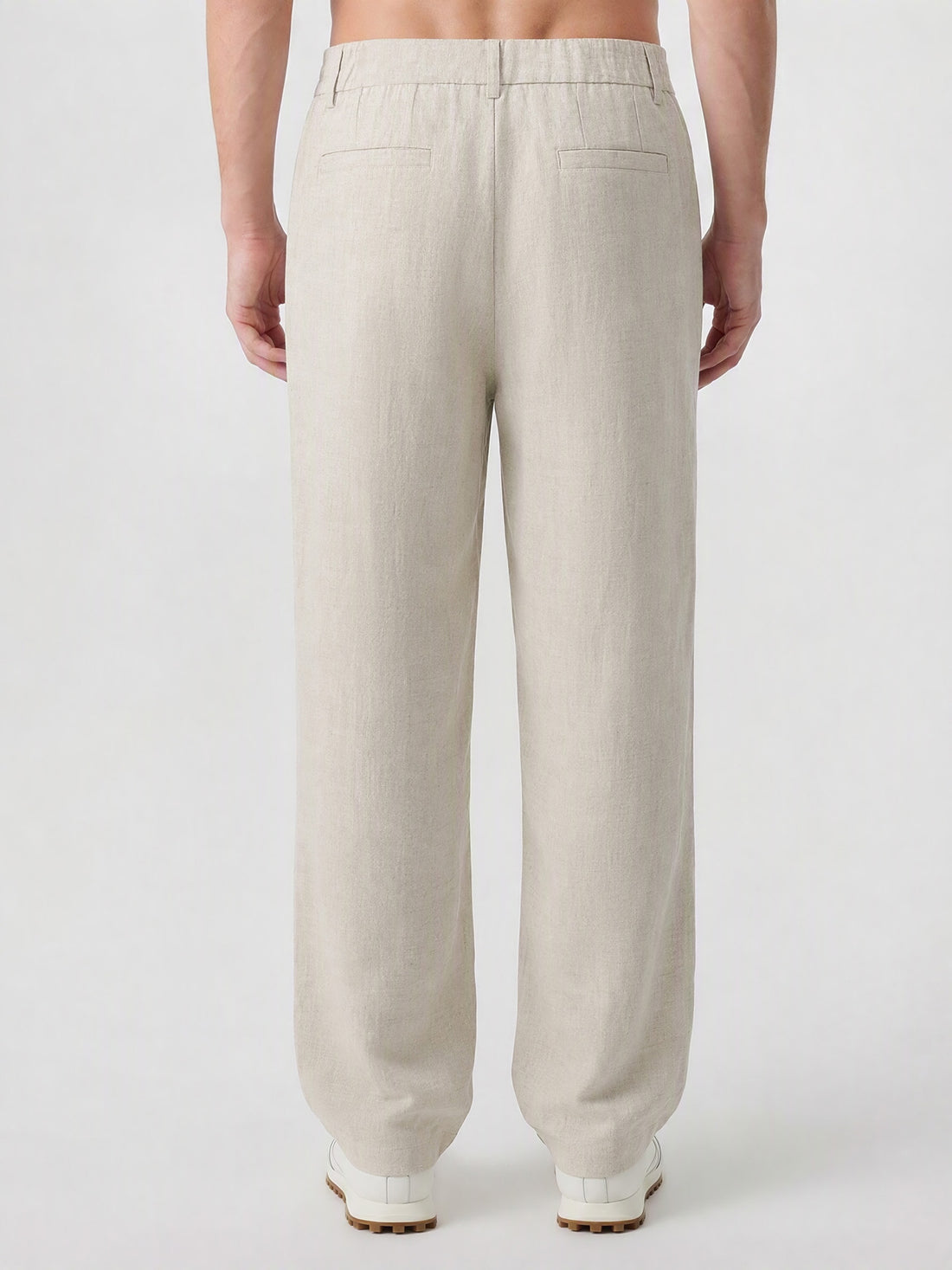 Leisure 100% Linen Straight-Leg Pants