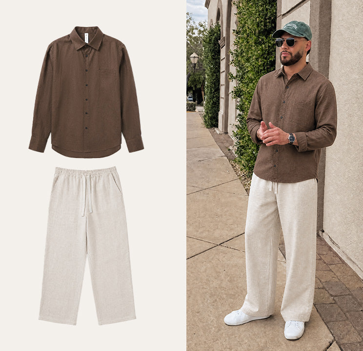 Long Sleeve Pocket Shirt + Trouser 32"