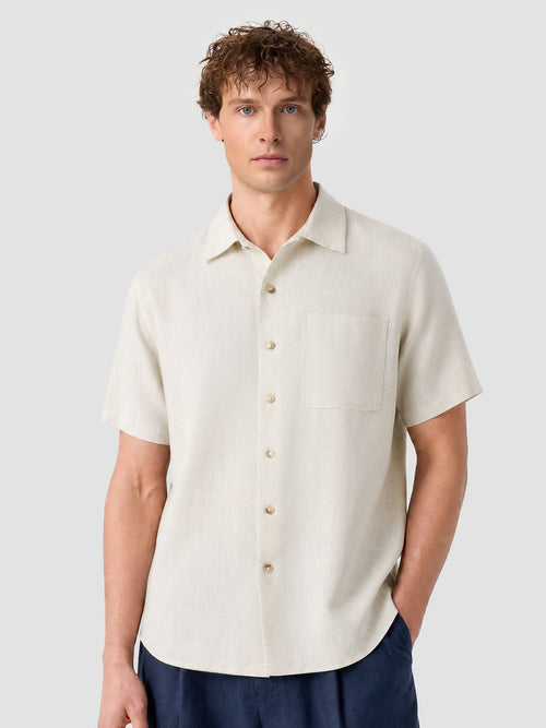 Leisure 100% Linen Short-Sleeve Pocket Shirt