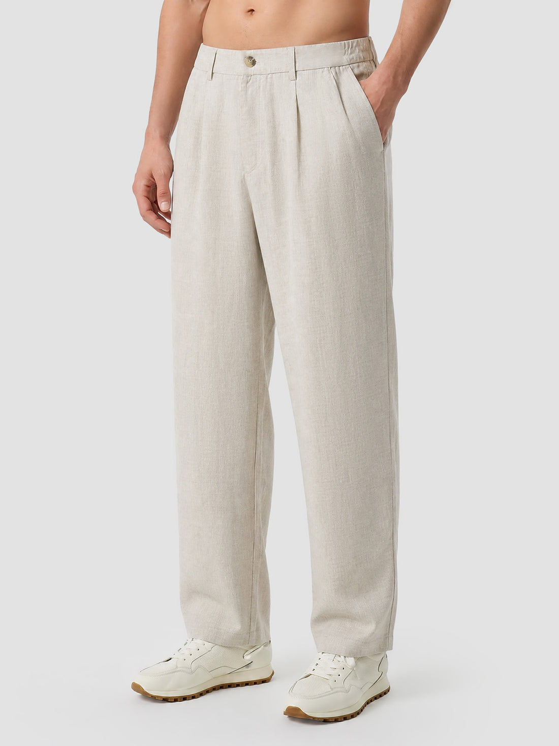 Leisure 100% Linen Straight-Leg Pants
