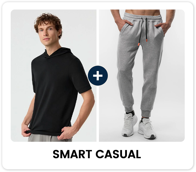 Conjunto de Sudadera de Manga Corta de Mezcla Modal y Jogger Weekend