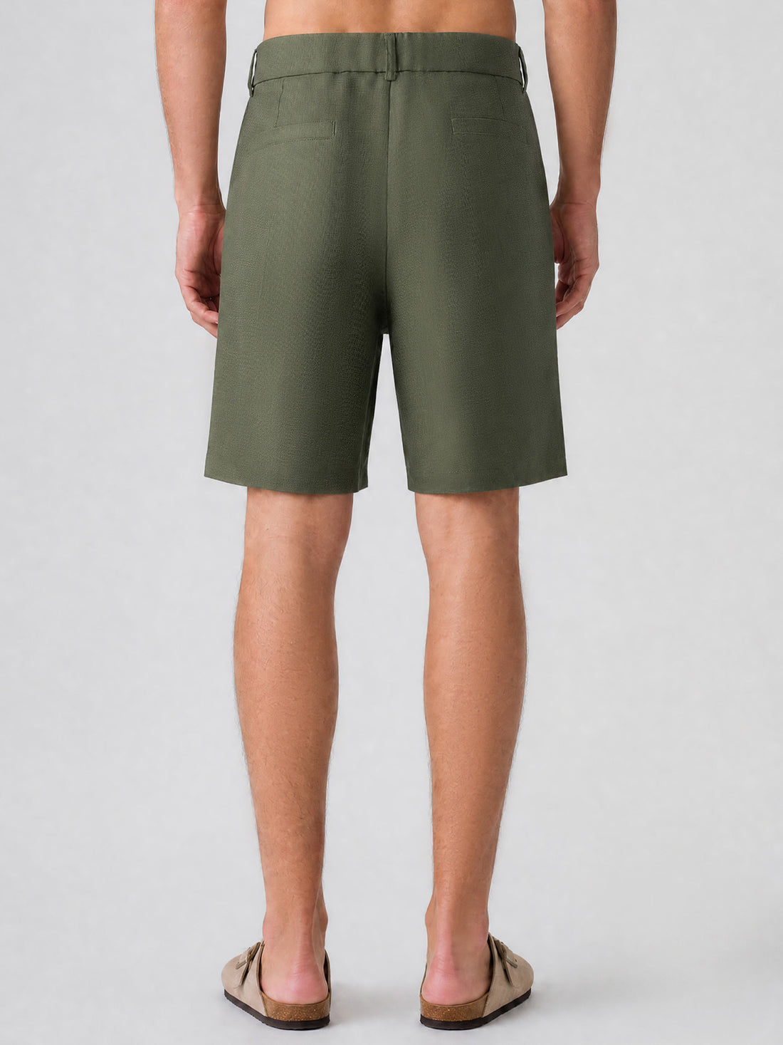 Leisure 100% Linen Straight-Leg Shorts 8"